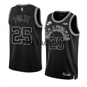Camiseta Hombre NBA San Antonio Spurs Jakob Poeltl 25 Nike 2022-23 Classic Edition Negro Swingman